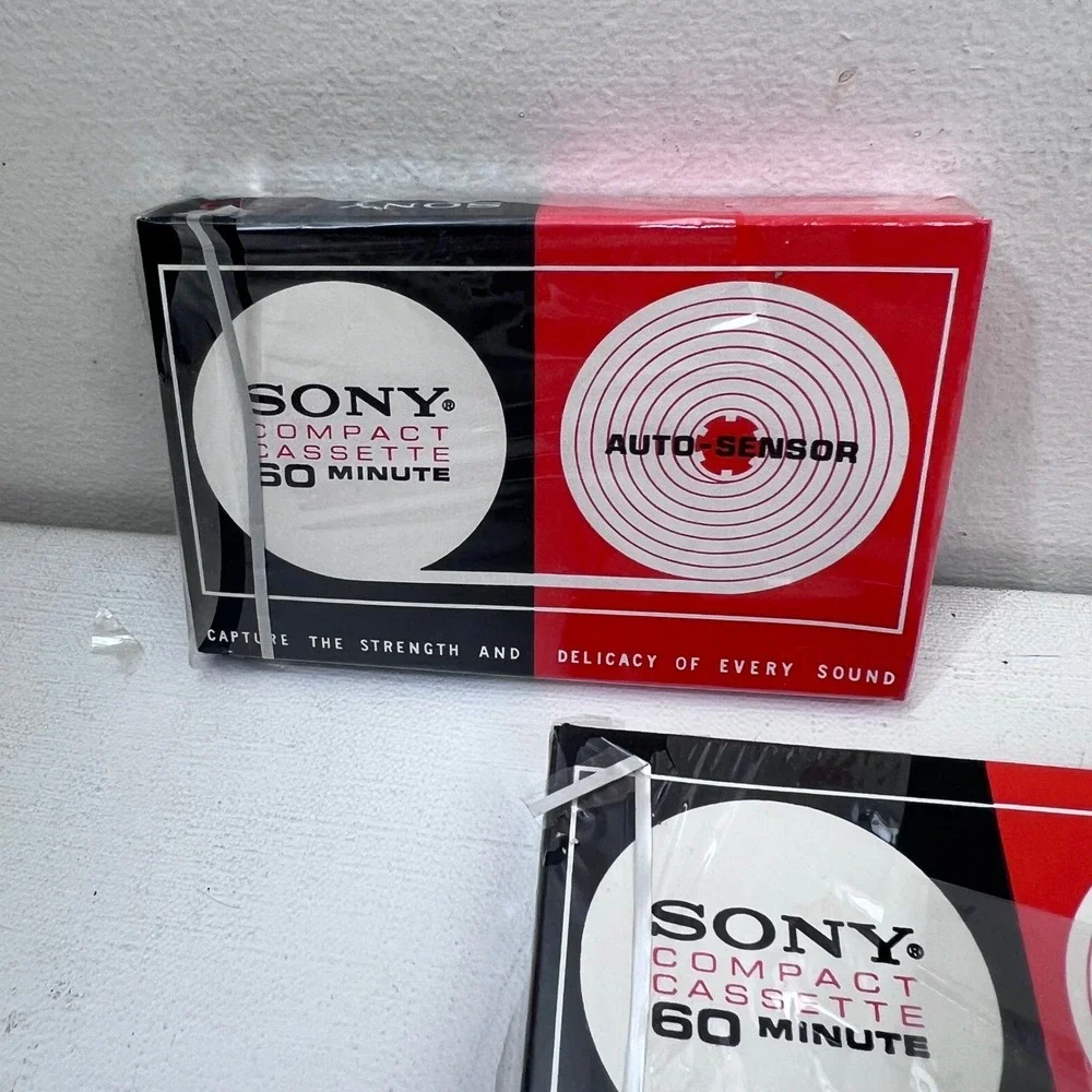 Sony C-60 Auto-Sensor Blank Audio Cassette Tapes 60 Minute Vintage NOS‎ Lot of 2